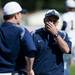 Saline head coach Scott Theisen walks back to the dugout after arguing with an umpire in the game against on Monday, June 3. Daniel Brenner I AnnArbor.com